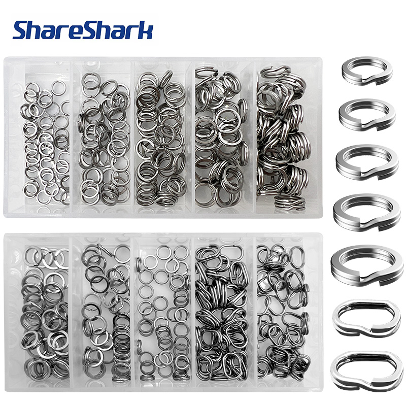 Fishing Rod Case - ShareShark 200 sztuk/pudełko Wytrzymałe kółka łącznikowe