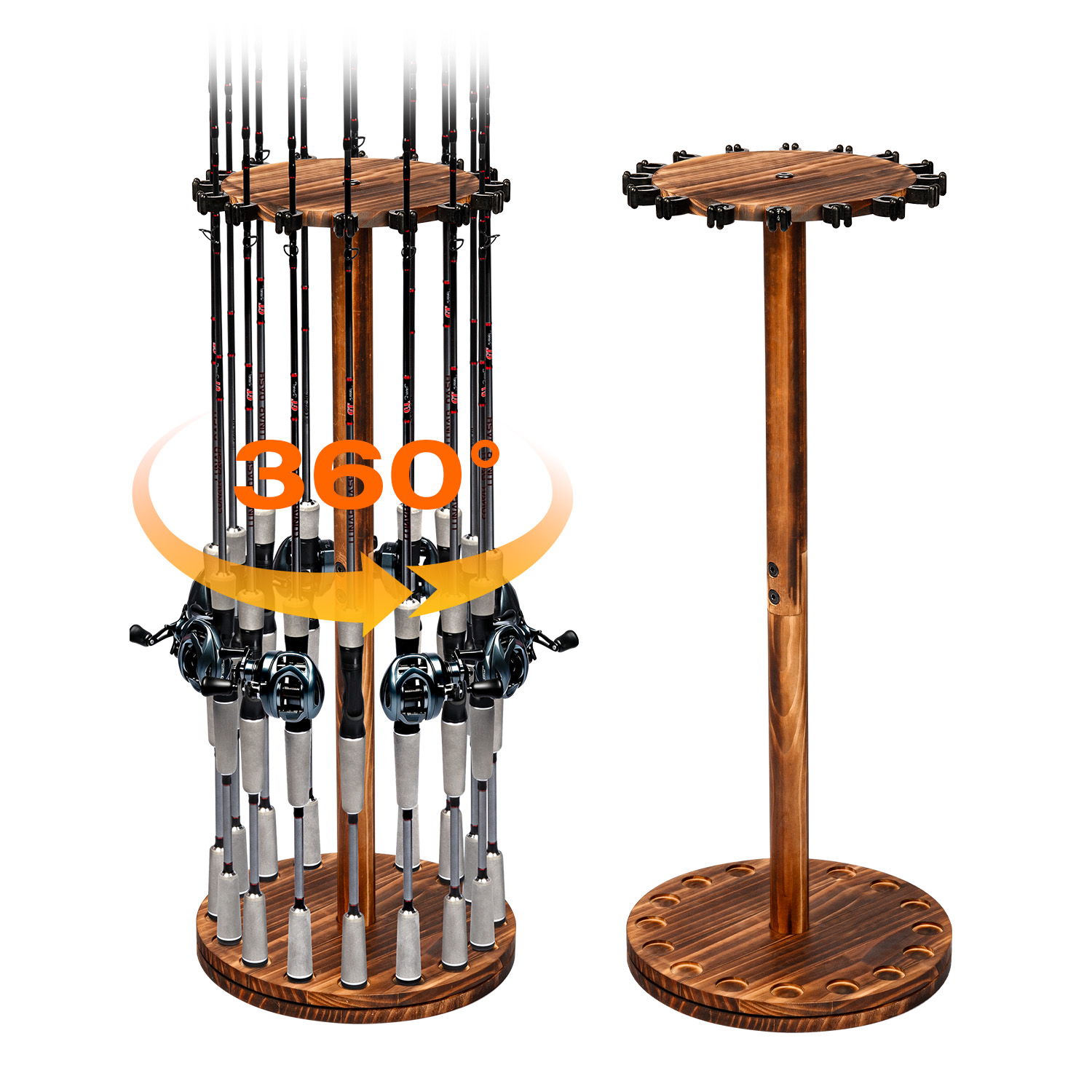 Okrągły, karbonizowany drewnia – Fishing Rod Rack recenzja i cena